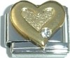 CT3546 Heart with Stone Italian Charm