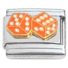 CT3570rose Dice in Rose Italian Charm
