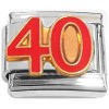 CT3620 Number 40 Fourty Red Italian Charm