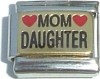 CT3899 Mom Daughter Hearts Italian Charm