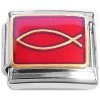 CT3922 Religious Christian Fish Red Italian Charm