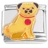 CT4008 Pug Puppy Dog Red Collar Italian Charm