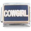 CT4199 Cowgirl Black Background Italian Charm