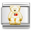 CT4211 Teddy Bear with Flag Italian Charm