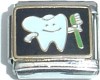 CT4393 Tooth with Toothbrush Italian Charm