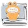 CT4414 Cute Monster Eyes Closed Amber Italian Charm