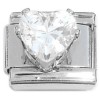 CT4465 Big Bling Heart Clear Italian Charm