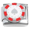 CT4480 Red Poker Chip Card Game Italian Charm