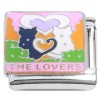 CT4481 The Lovers Cats Heart Italian Charm