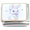 CT4493 Bunny Rabbit Pink Bow Italian Charm