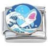 CT4553 Great Wave Shark Italian Charm.