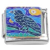 CT4556 Starry Night Bird Crow Raven Italian Charm.