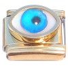 CT4624 Raised Eye Gold Base Italian Charm.