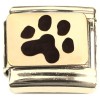 CT4625 Paw Print Gold Base Italian Charm