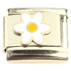 CT4626 White Flower Gold Base Italian Charm