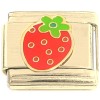 CT4629 Cute Little Strawberry Gold Base Italian Charm