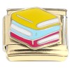 CT4632 Books Gold Base Italian Charm