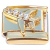 CT4633 Bling Airplane Gold Base Italian Charm