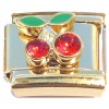 CT4634 Bling Cherries Gold Base Italian Charm