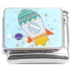 CT4644 Rocket Ship Planet Italian Charm