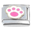 CT4648 Pink Paw Print Italian Charm