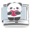 CT4650 Cute Panda Holding Heart Italian Charm