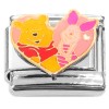 CT4671 Pooh Piglet Heart Italian Charm