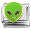 CT4674 Green Alien Head Italian Charm