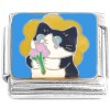 CT4681 Flowers and Cat Italian Charm