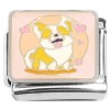 CT4691 Cute Puppy Dog Pink Hearts Italian Charm
