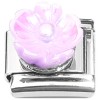 CT4696 Raised Violet Pearly Flower Italian Charm