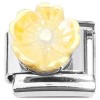 CT4697 Raised Yellow Pearly Flower Italian Charm