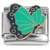 CT4815 Aqua Flying Butterfly Italian Charm
