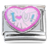 CT4912 I Love You Cute Heart Italian Charm