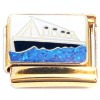 CT4983 Cuise Ship Boat Gold Base Italian Charm