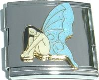 CT5038 Fairy with Blue Wings Mega Italian Charm