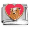 CT6122 Dog on Red Heart Italian Charm