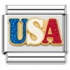 T539 I Love USA Red Italian Charm