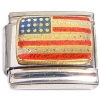 CT6680 Glitter United States USA Flag Italian Charm