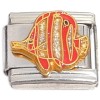 CT6688 Red Stripe Glitter Fish Italian Charm