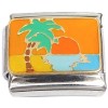 CT6691 Tropical Palm Tree Sunset Italian Charm