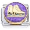 CT6703 Ice Skates on Purple Italian Charm