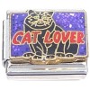 CT6710 Cat Lover Black Kitty on Purple Italian Charm