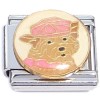 CT6717 Puppy Dog Pink Hat Italian Charm