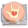 CT6719 Sign Language Love Pink Italian Charm