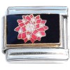 CT6778 Single Red Flower on Black Italian Charm