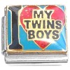 CT6797 I Love My Twin Boys Red Heart Italian Charm