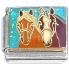 CT6804 Horses Blue Glitter Italian Charm