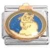 CT6836 Kitten Cat Ornament Blue Italian Charm