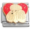 CT6839 White Dog Red Heart Italian Charm